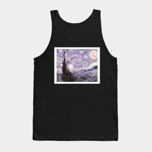 Vincent Van gogh Art Starry Night Purple Vintage Painting Tank Top